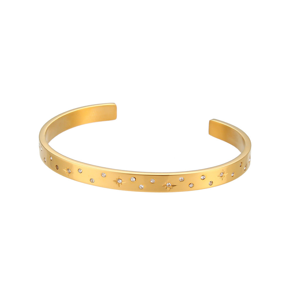 Wholesale Octagram Stainless Steel Gold Plated Bracelet